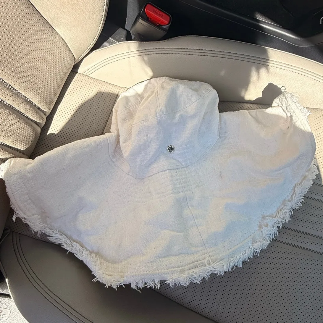 Flora Bella Quinn Linen Cotton‎ Hat Flora White - Image 3