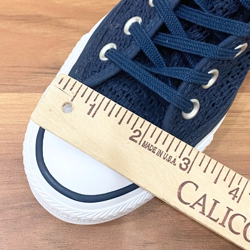 CONVERSE 552696C CTAS Lux Navy Blue Crochet Hidden Wedge Sneakers Size 8 - Image 6