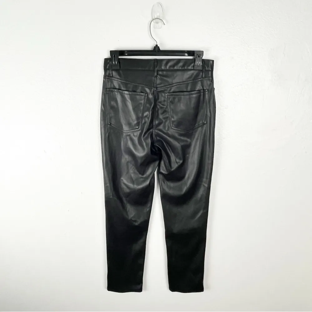 SAM EDELMAN Black Faux Vegan Leather High Rise Skinny Ankle Pants, Size 27 - Image 2