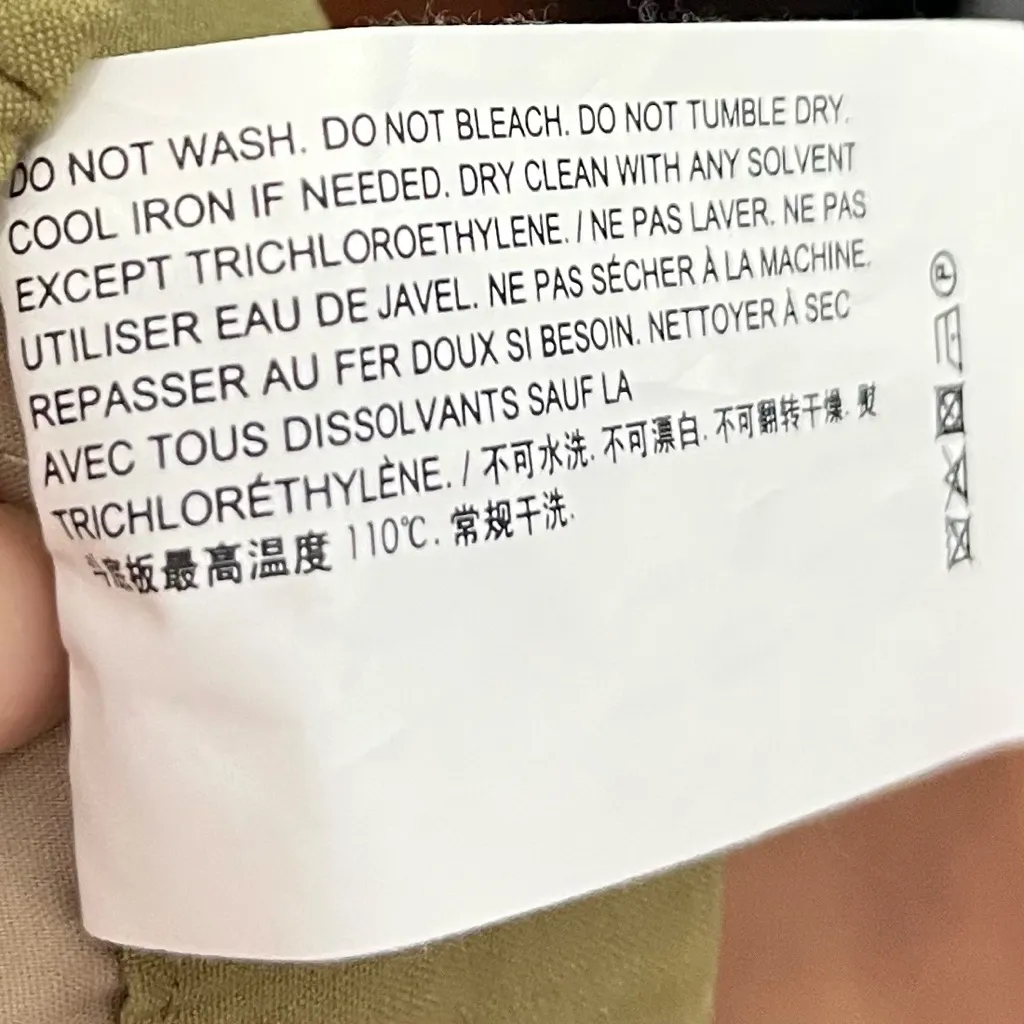 Theory Pants Women’s Size 0 Dark Olive Work Everyday Pull On Linen - Image 11