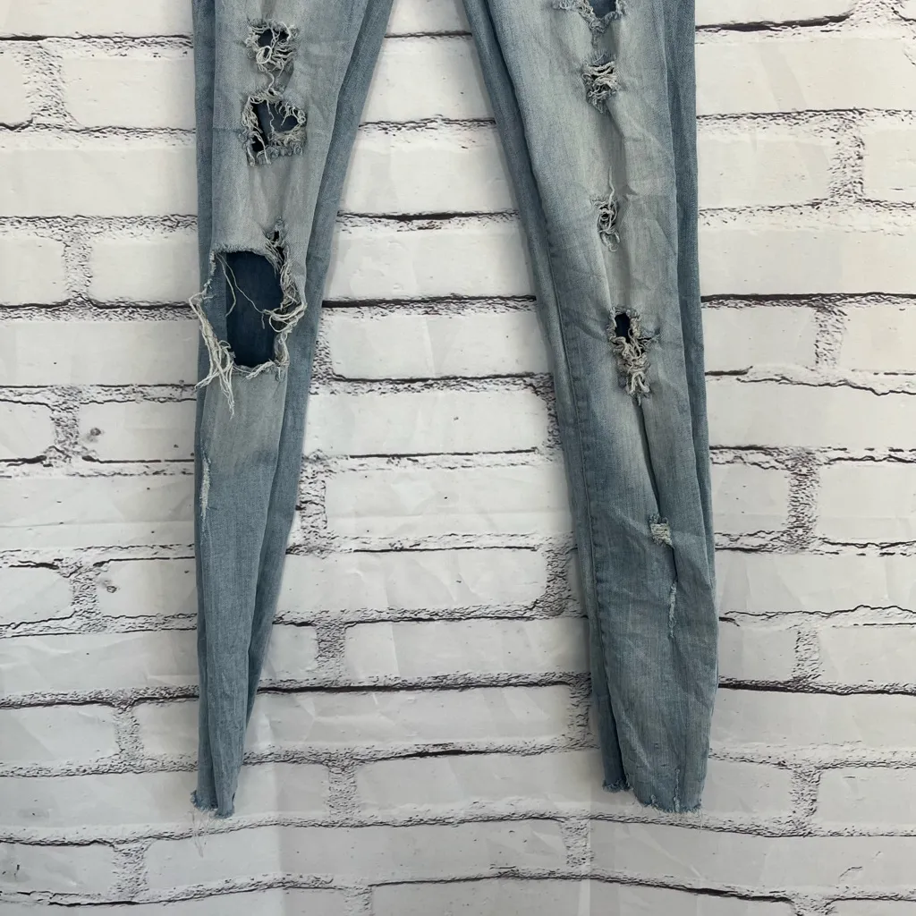 Aéropostale Distressed Skinny Jeans Light Wash Women’s 00 Low Rise Y2K Casual - Image 4