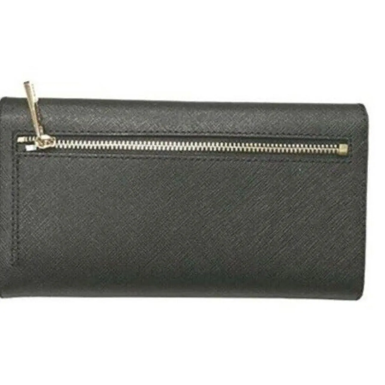 Michael Kors Black Trifold Wallet With Gold Hardware - Image 3
