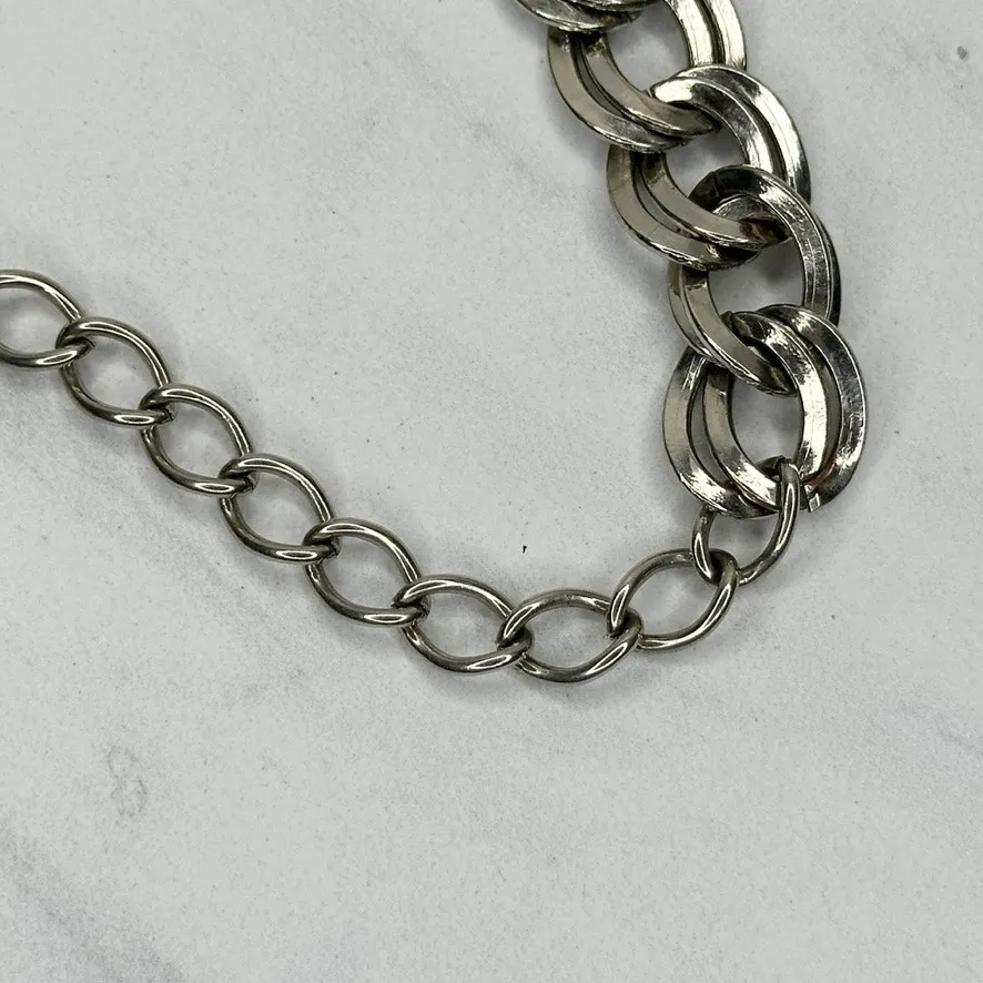 Chunky Silver Tone Chain Link Belt Medium/Large (M/L) - Image 9