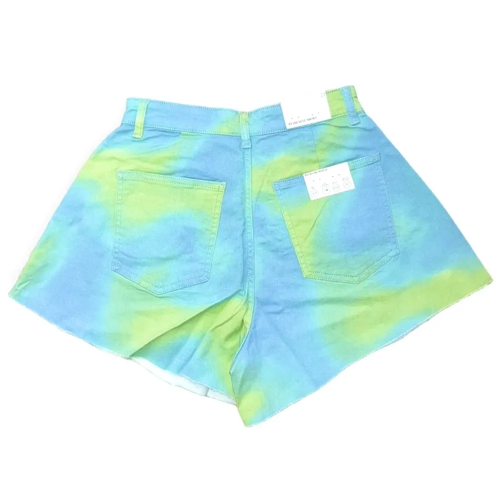 WeWoreWhat Blue Green Flare Bell Denim Shorts Size 26 NWT Brand New - Image 8