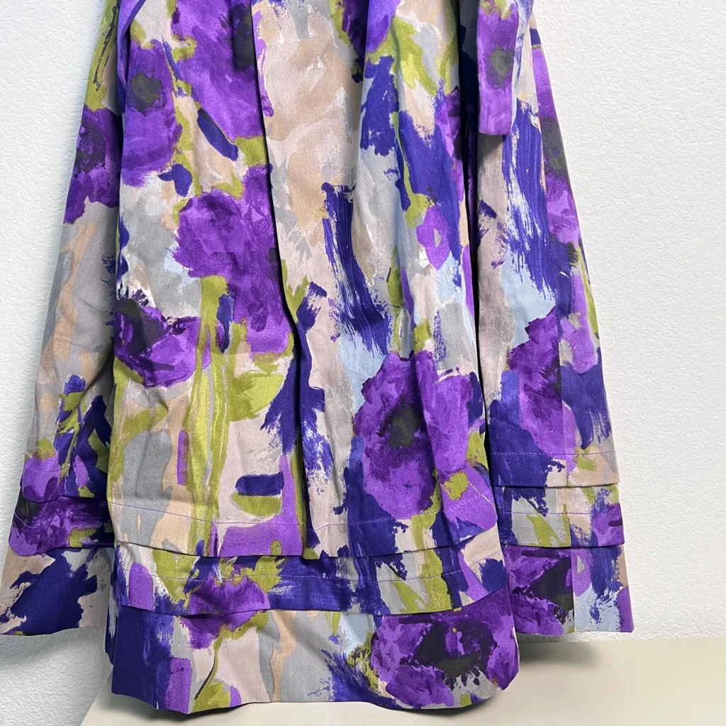 Moschino Floral Dress US 8 Purple Cotton As Seen on Michelle Obama Rare - Image 10