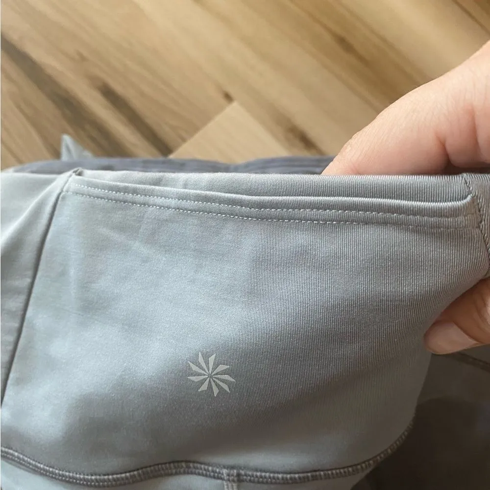 Athleta Gray and Black Color Block Leggings - Image 5