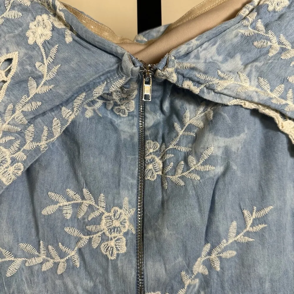 Festival Cottagecore Boho Western Lace Off Shoulder Feminine Romper Embroidered - Image 8