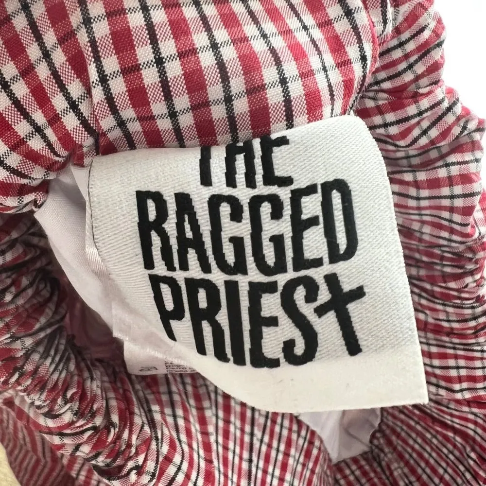The Ragged Priest Chain Drawstring Plaid Cargo Pants Red Size Small - Image 4