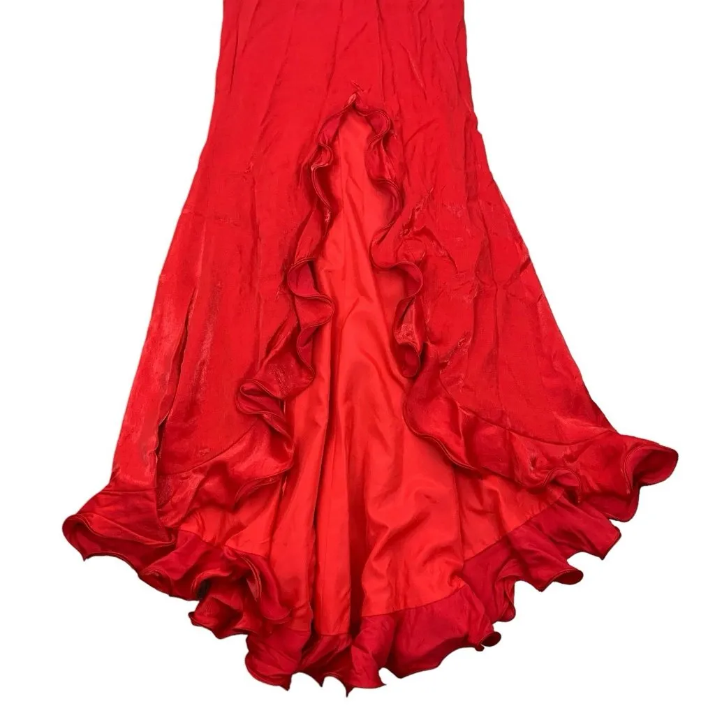 Loralie Maxi Skirt 12 Red Vintage Long Boho Festival Romantic Chic - Image 2