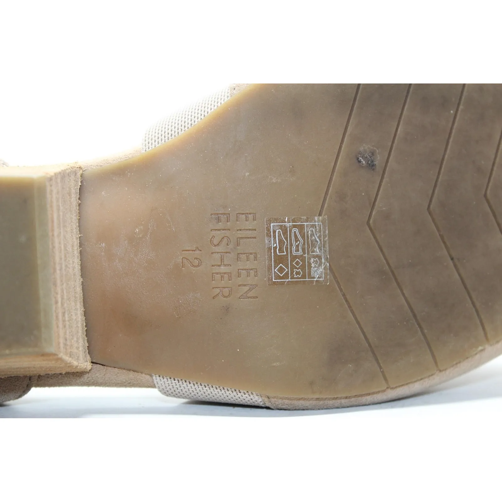 Eileen Fisher Shoes Womens Size 12 Taupe Suede Block Heel Pointed Toe Elastic - Image 8