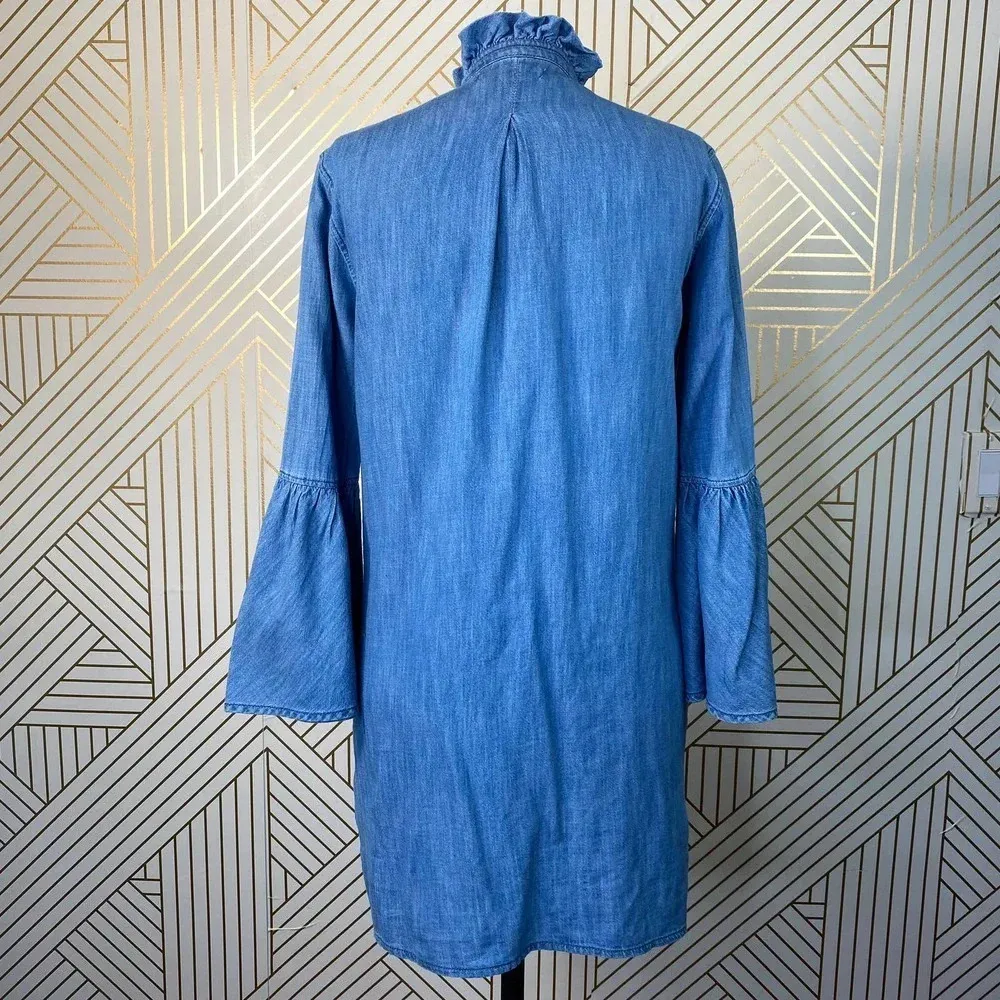 BLANKNYC Good Behavior Chambray Bell‎ Sleeve Dress Blue Size XS - Image 9