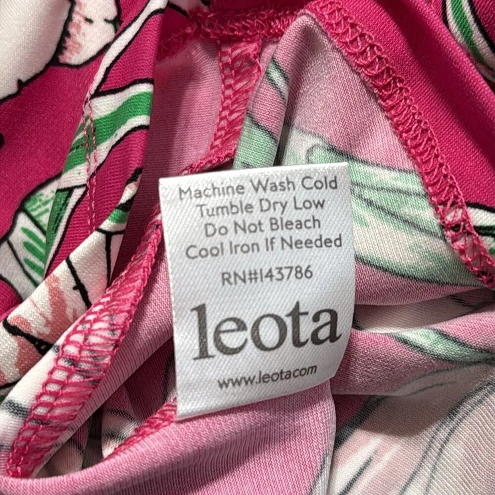 Leota women’s size 2L wild tulip Betty flutter midi v-neck floral dress stretch - Image 11