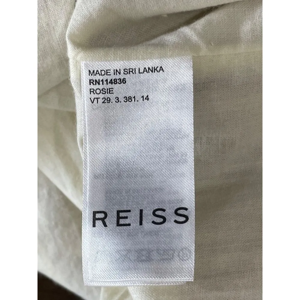 REISS Rosie Animal Print Belted Woven Midi Dress Brown Womens Size 2 - Image 12