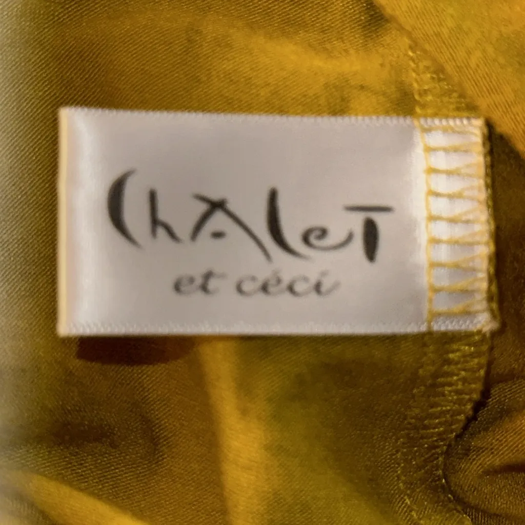 Chalet Et Ceci Zipper‎ Front Olive Green Black Abstract Print Tunic Mock Neck XL - Image 11