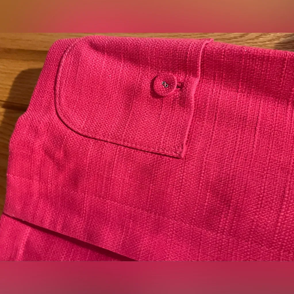 Banana Republic Women’s Coral Cotton‎ Button-Up Short Sleeve Blazer Jacket Small - Image 5