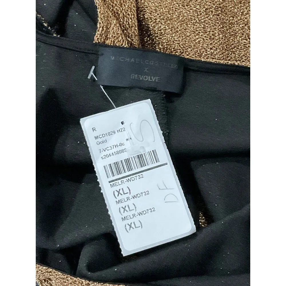 Michael Costello x REVOLVE Nyura Mini Dress in Gold X-Large Womens Cut out Party - Image 7