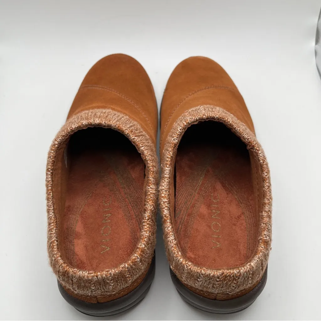 NWOB Vionic Womens Shoes Arbor Size 6.5 Brown Leather Slip On Clogs - Image 5