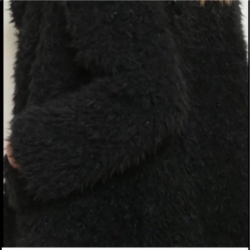 Shaggy Faux Fur‎ Jacket Black - Image 9