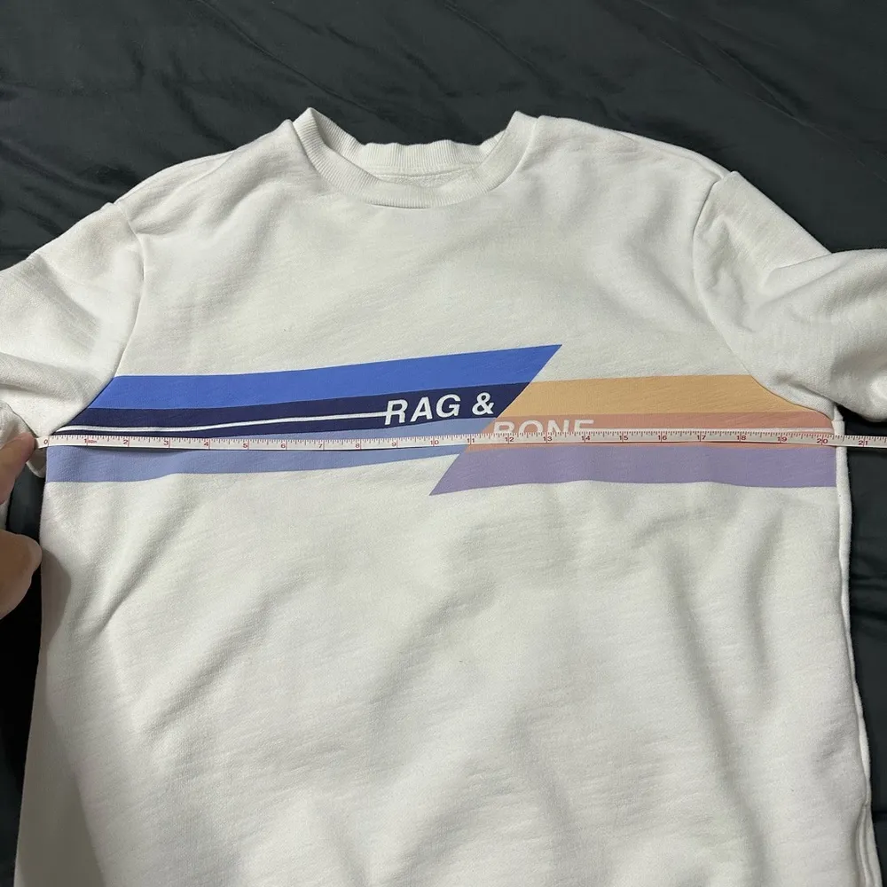 Rag & Bone White Glitch Crewneck Sweatshirt in Medium - Image 11