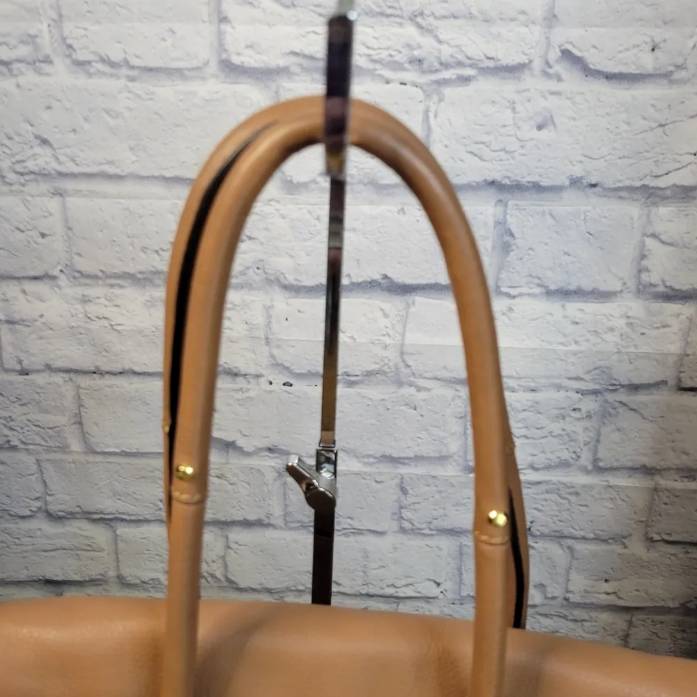 B. Makowsky Carmel Pebble Leather Footed Satchel Purple - Image 5