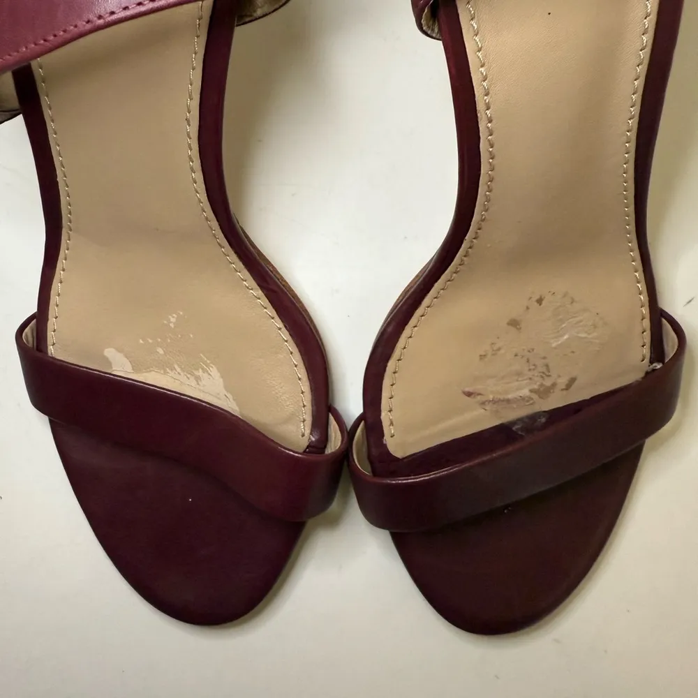 Tory Burch Elana Ankle Wrap High Heel Sandals Oxblood Burgundy 5.5 - Image 5