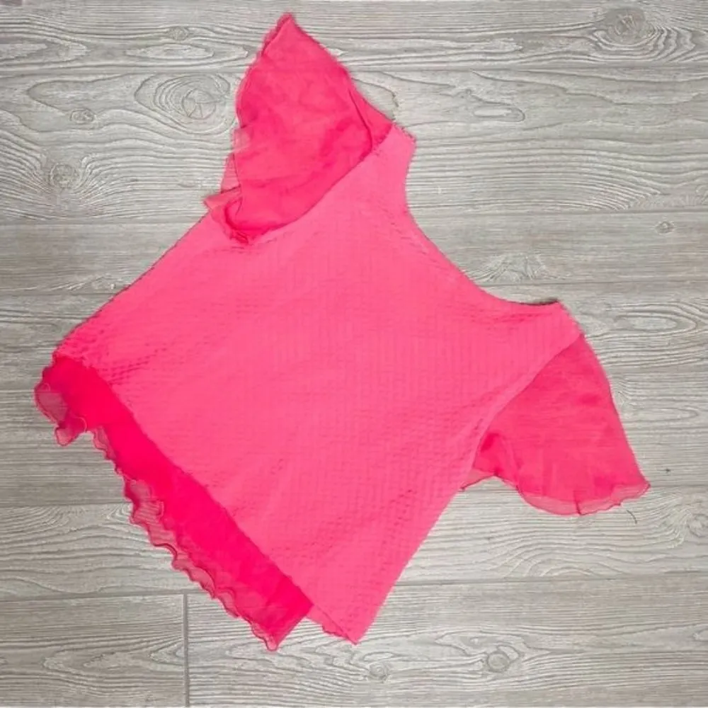 Vintage Victoria’s Secret gold label pink sheer flowy short sleeve top shirt pet - Image 3