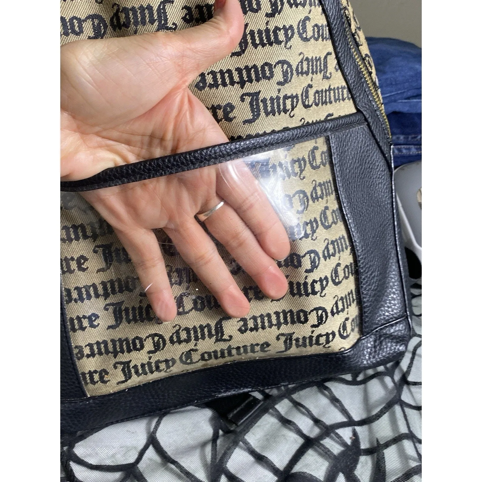 Juicy Couture Women's Full Size Backpack Purse Brown EUC Back To School - Image 9