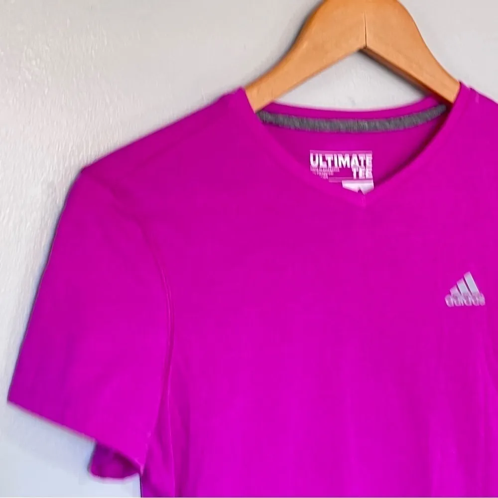 adidas climalite workout short sleeve performance athletic tee pink small - Image 11