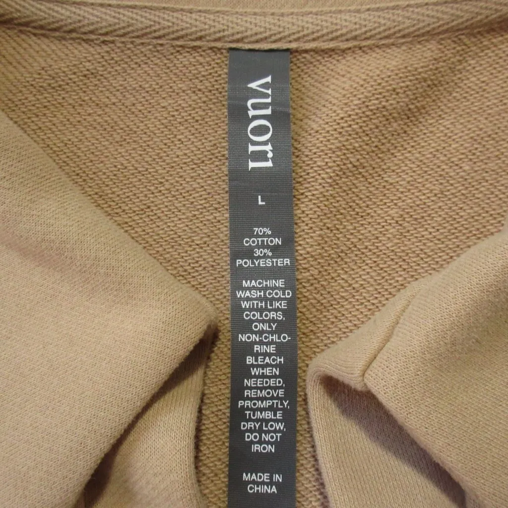 NWT Vuori Sedona Polo in Coconut French Terry Fleece Relaxed Crop Sweatshirt L - Image 4