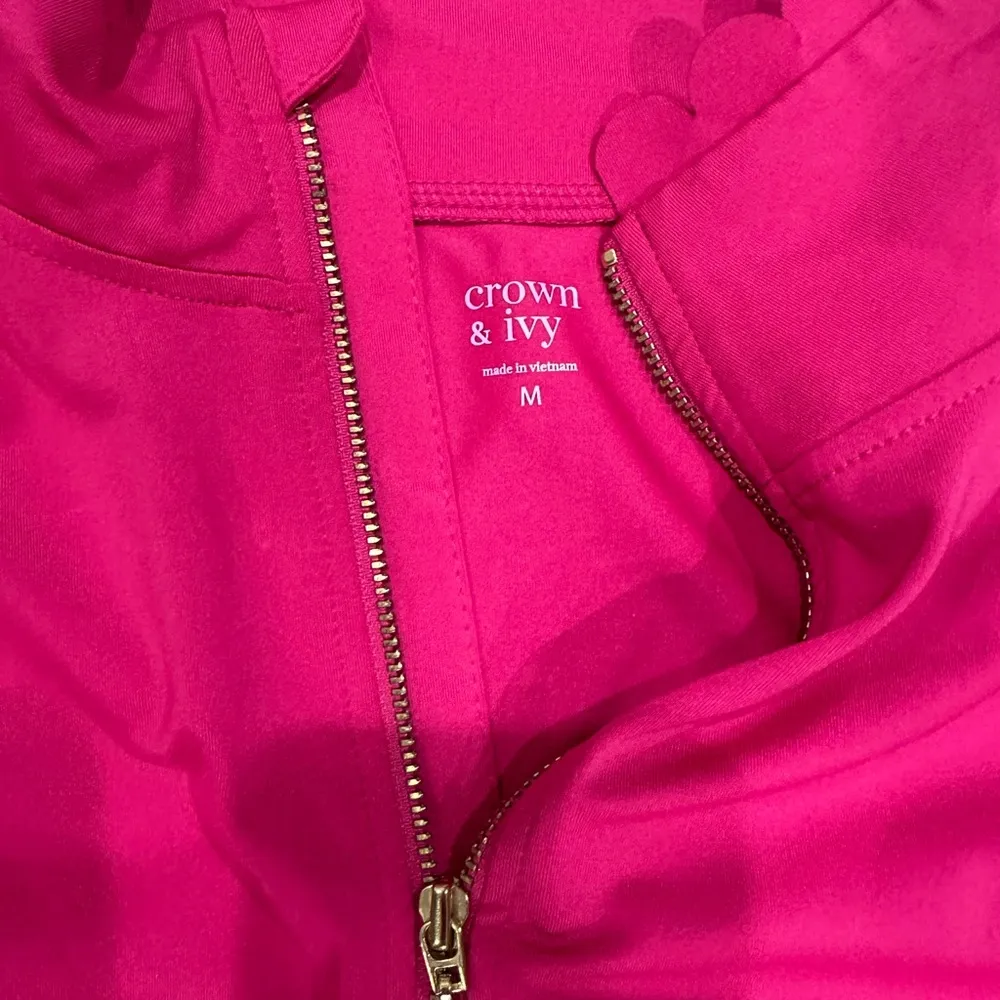 Crown & Ivy Fuchsia Zip Pullover - Image 2