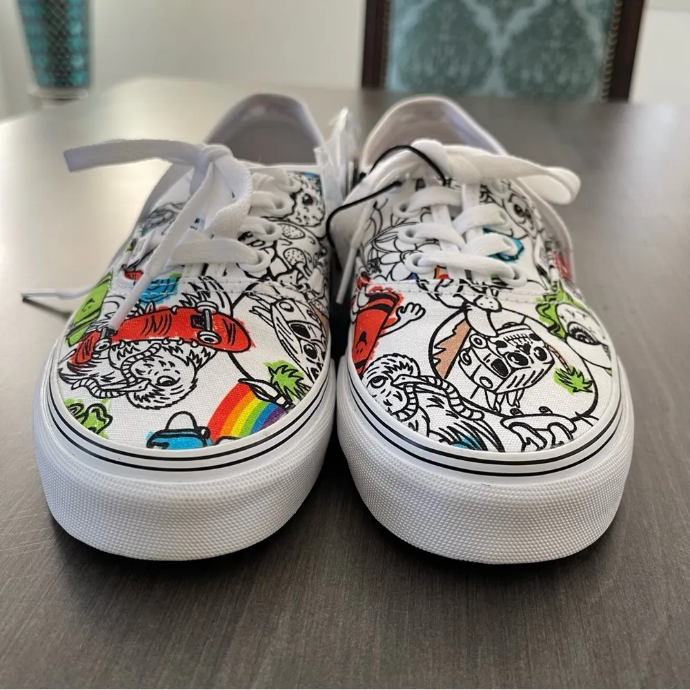 NWT! Vans x Crayola Sketch Your Way Skate Shoe White size Women 6 Men 4.5 - Image 3