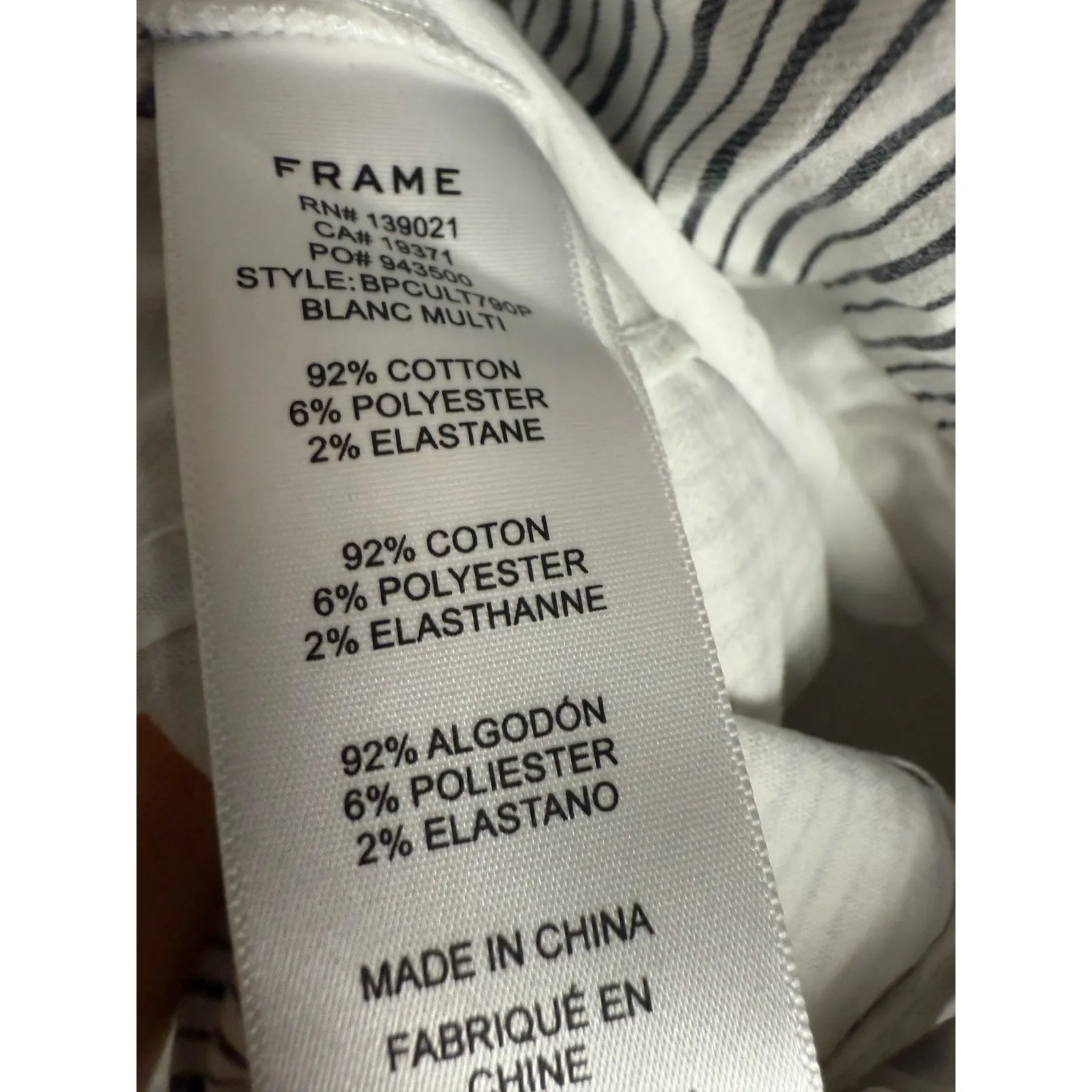 Frame White Striped Belted High Rise Wide Leg Cropped Culotte Pants Size 25 - Image 9