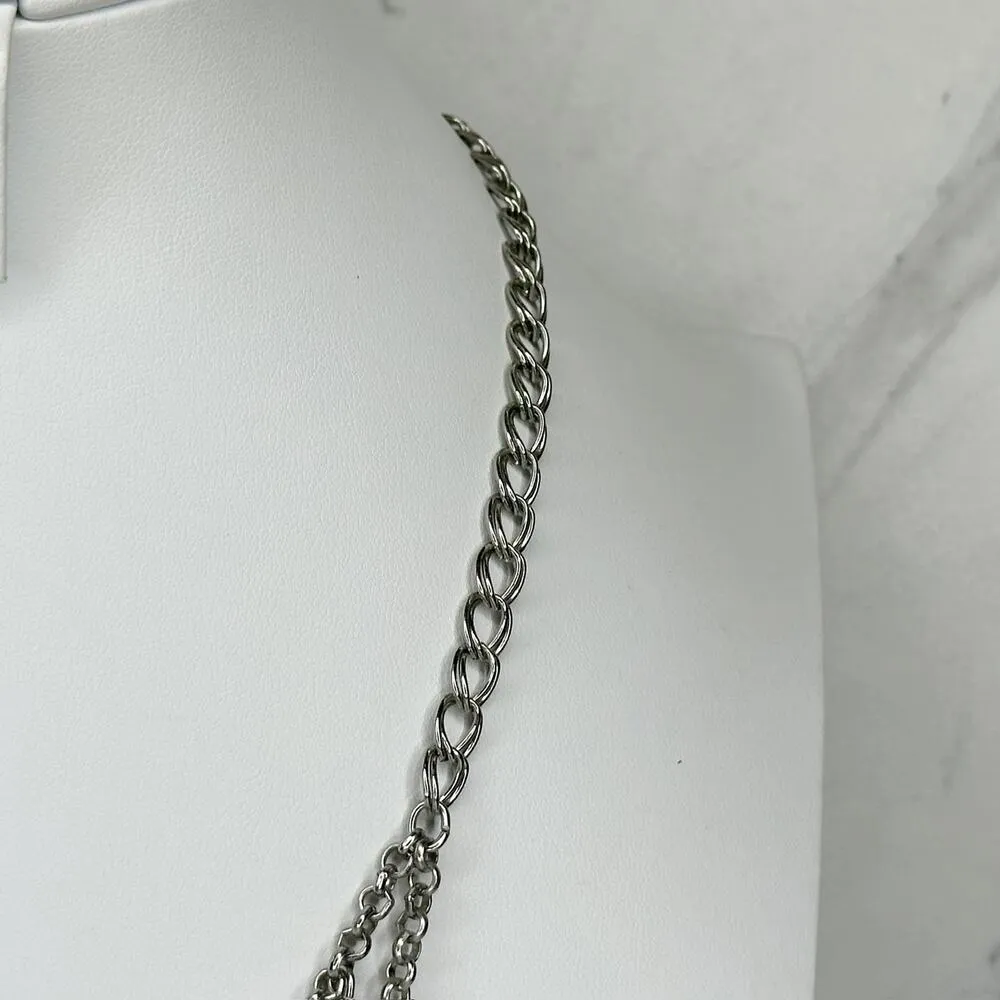 Chicos Chunky Faux Pearl Beaded Silver Tone Necklace 18"-22" ✨ - Image 9