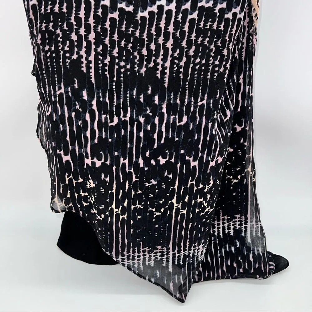 silence + noise Multitiered Tank Top Black Base Multi-colored Print Top Layer-Sm - Image 8