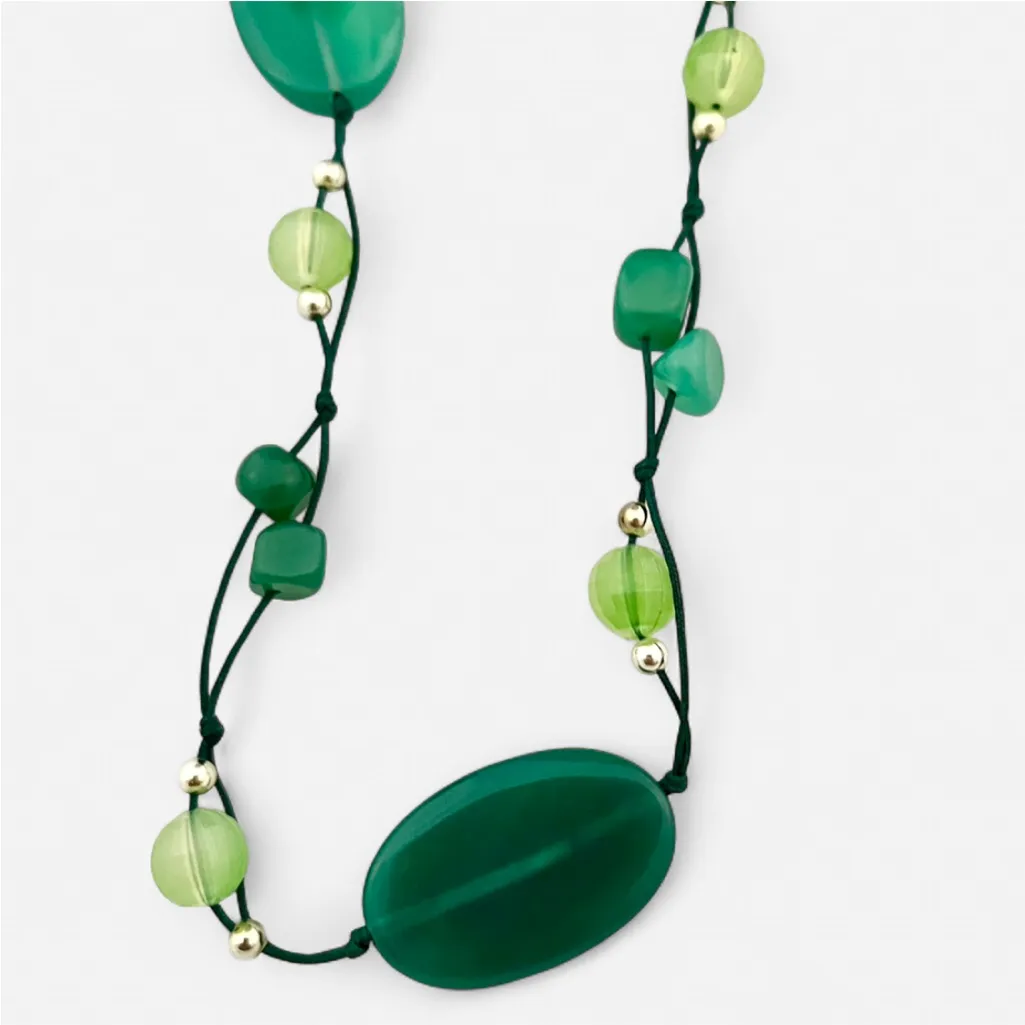 Park Lane Genuine Jade and Green Aventurine Statement Necklace, 32 inches - Image 8