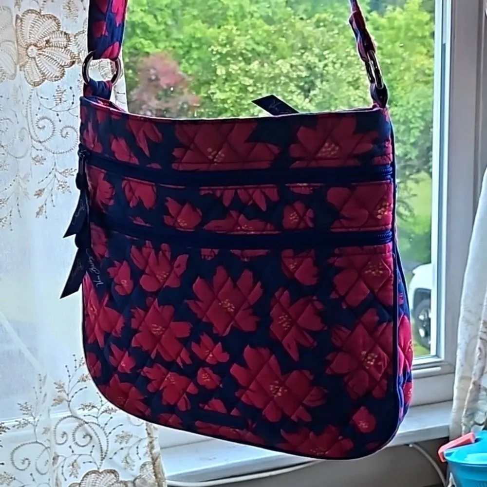 Vera Bradley Crossbody Bag Purse Womens Floral pink purple Shoulder - Image 2