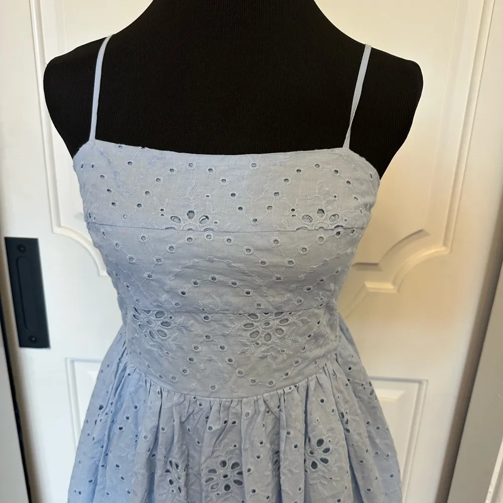 Altar’d State Tie Back Blue Eyelet Sundress Mini Dress Bow NWOT - Image 3