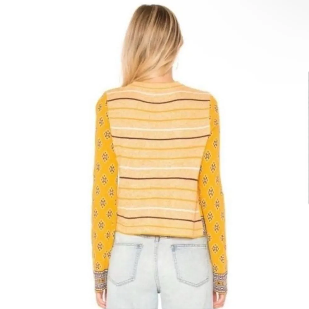 Free People Yellow New Age Crewneck sweater  size XS - Image 3