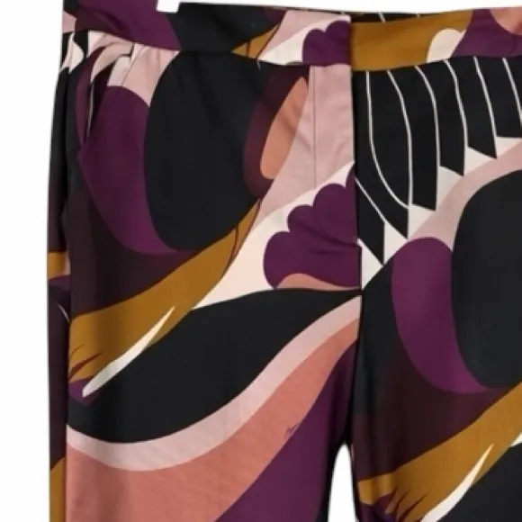 Trina Turk Pants Women’s Size 10 Wine Valley Abstract Print Cropped Purple Multi - Image 8