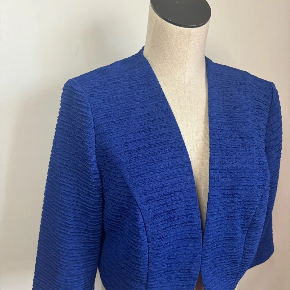 Maya Brooke Women's Size 10 Open Front Cropped Cardigan Jacket royal blue NWOT - Image 3