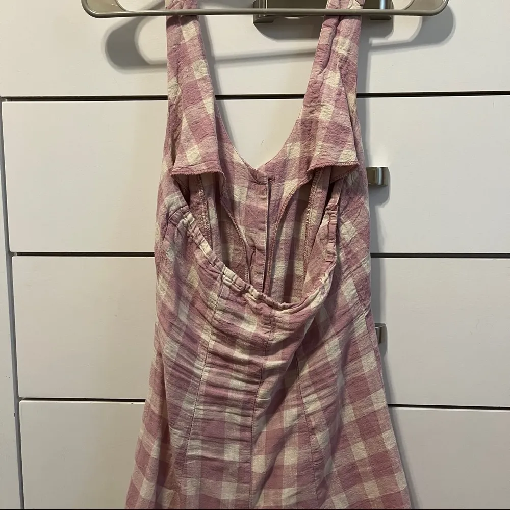 Urban Outfitters Purple & White Plaid Halter Dress - Image 3