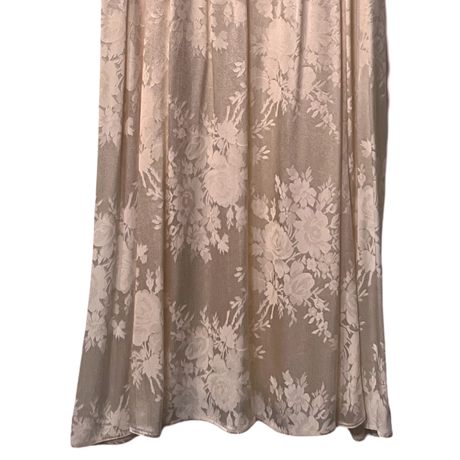 Vintage JESSICA McCLINTOCK Dress Size 4 Pink Satin White Lace Long Sleeve RARE - Image 7