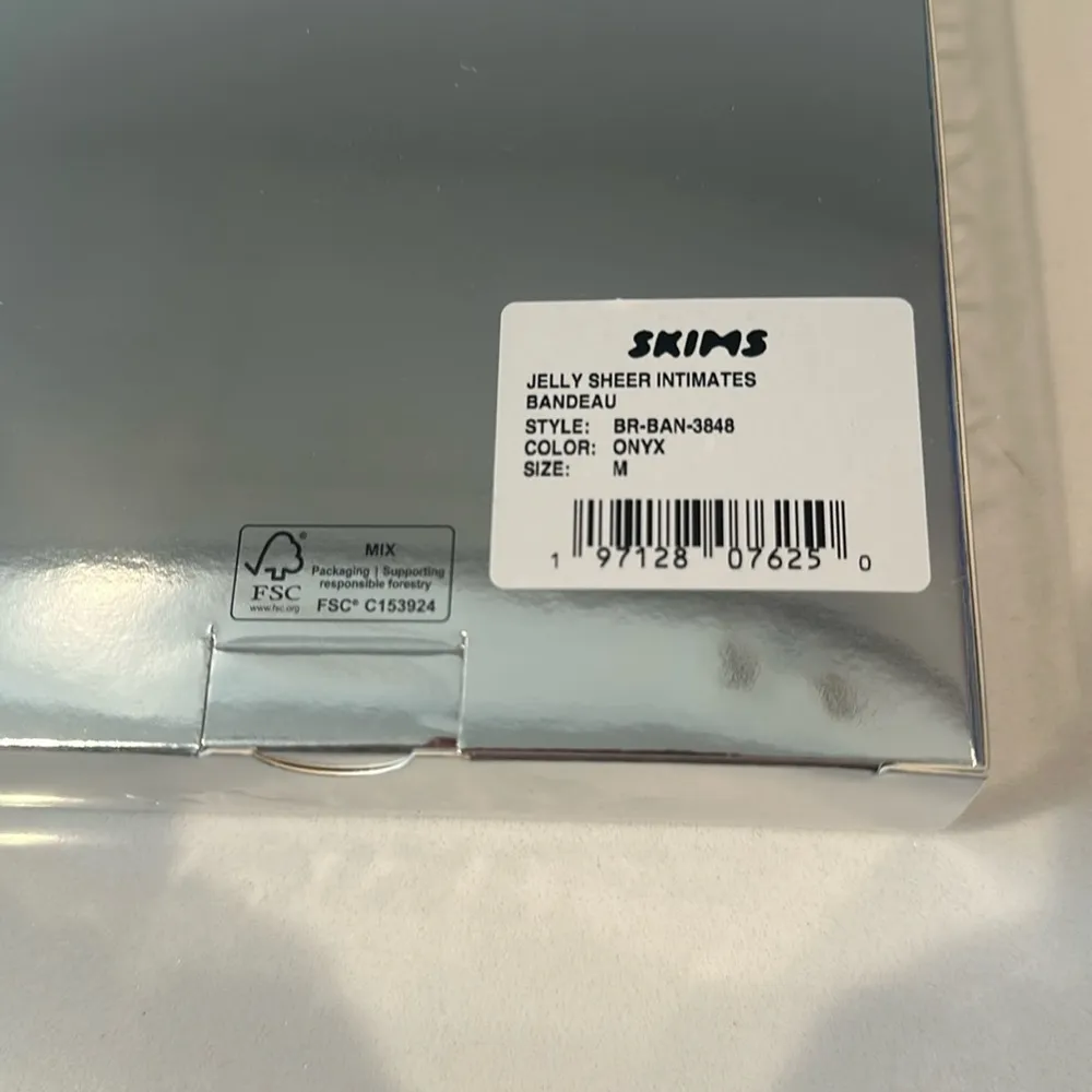 Skims x Swarovski Jelly Sheer Crystal Bandeau Bralette Onyx Black Medium M - Image 10