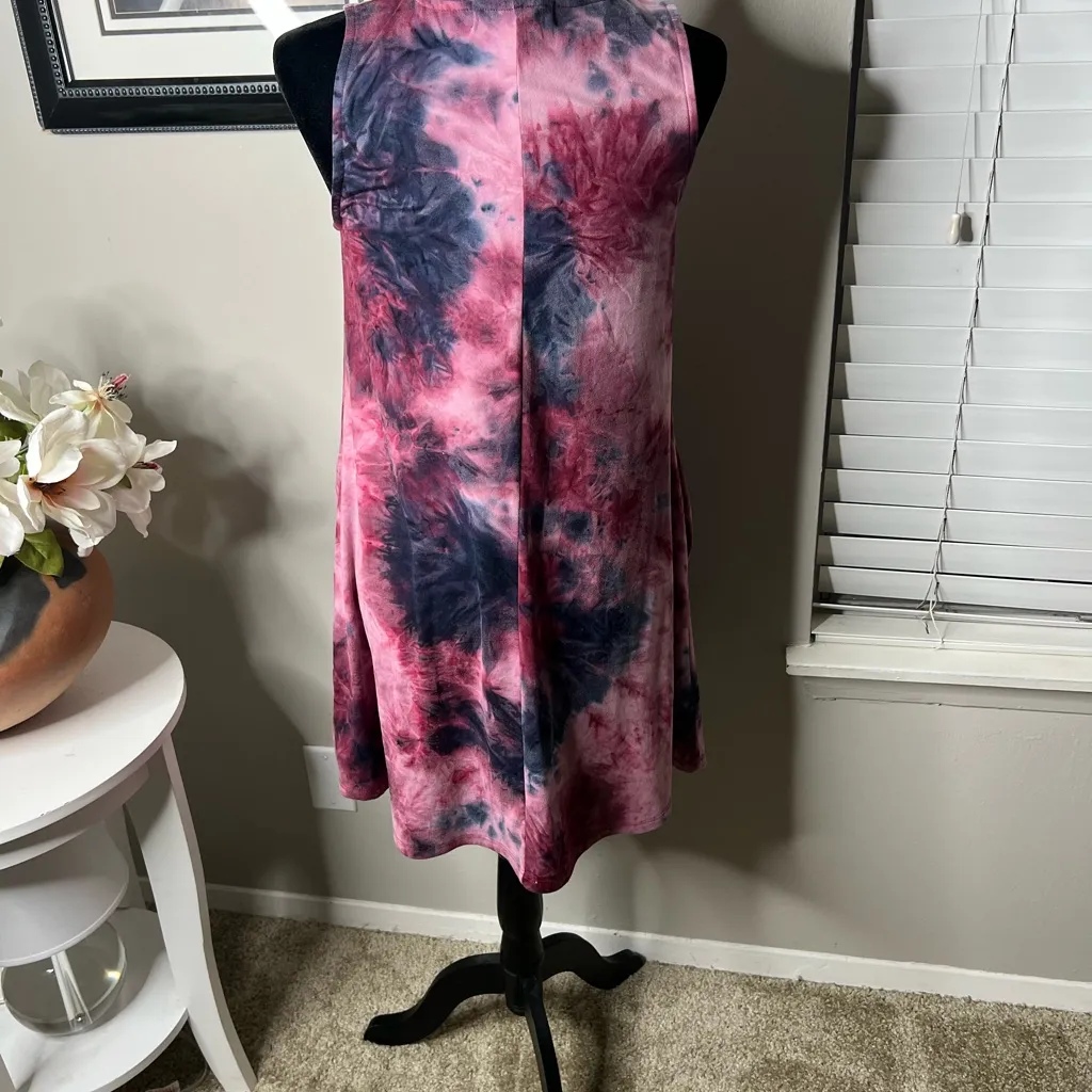 Coin 1804 Los Angeles soft tie‎ dye swing dress with pockets Pink - Image 9