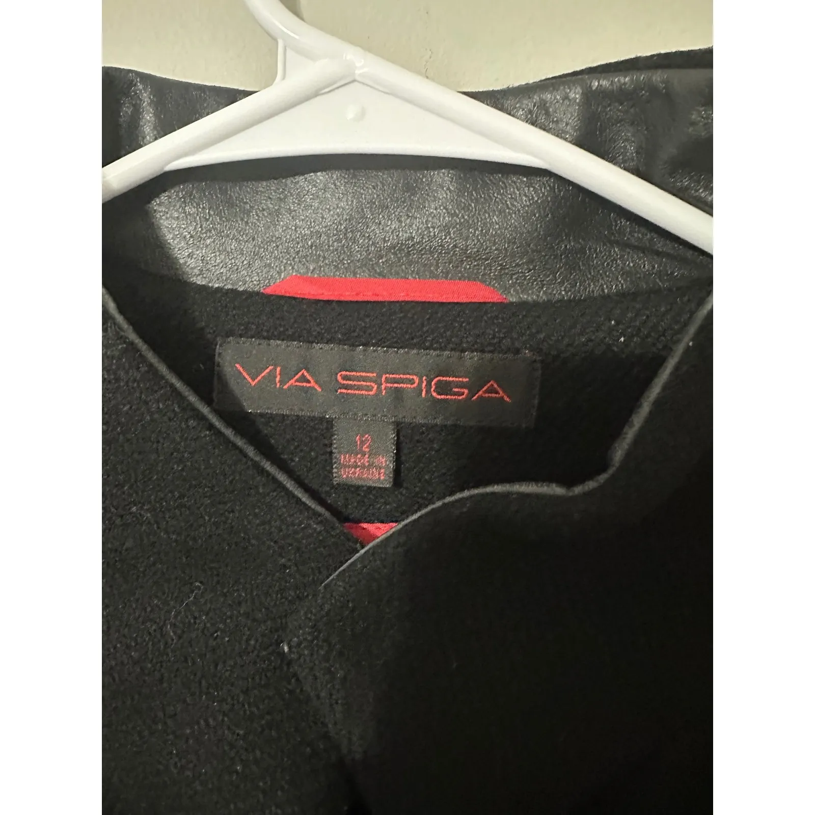 Via Spiga Womens Black Wool Blend Dress Coat Size 12‎ Floral Lined Stylish - Image 2