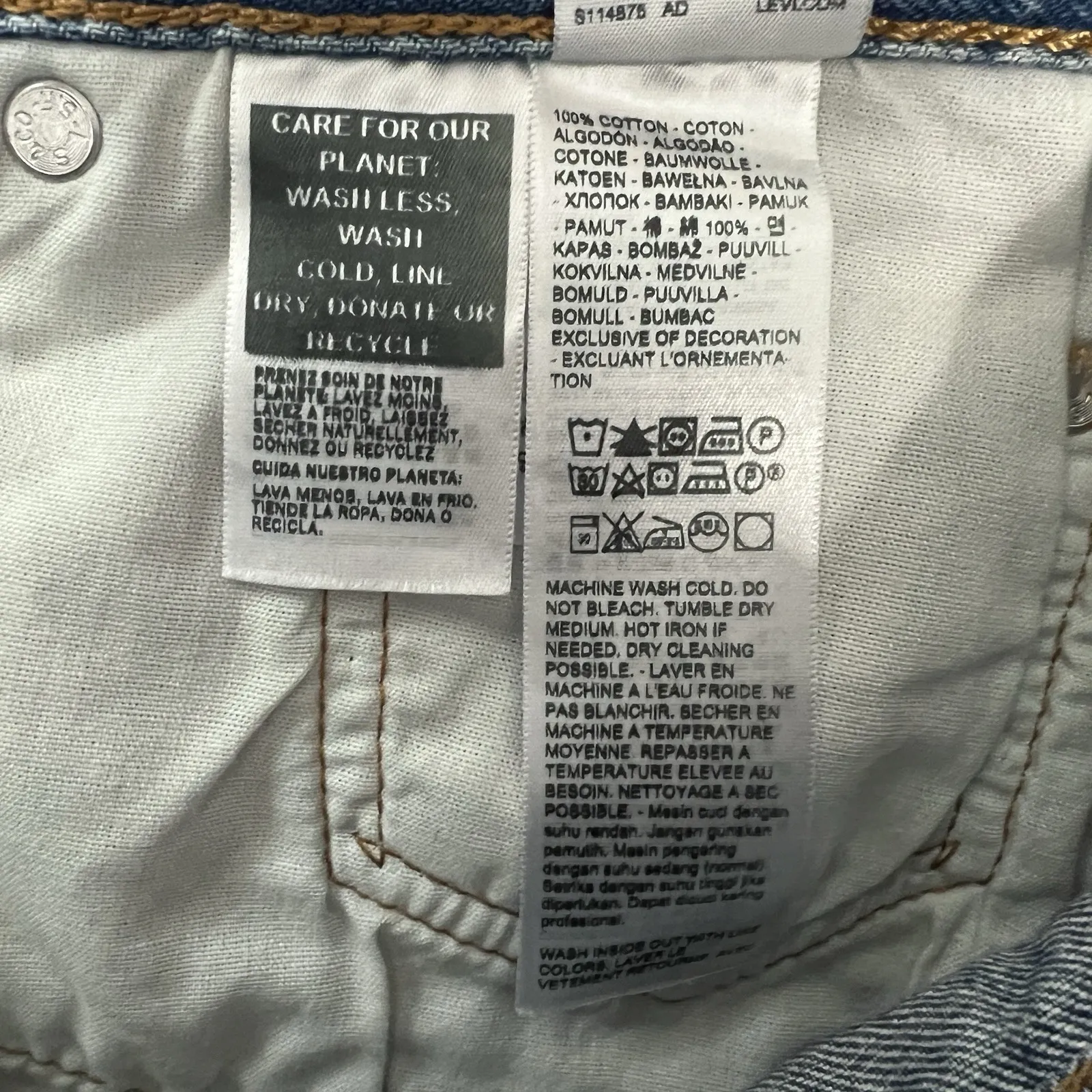 Levi's 501 '90s Western Jeans Two Tone High Rise Straight Leg‎ Women's Size 30 - Image 13