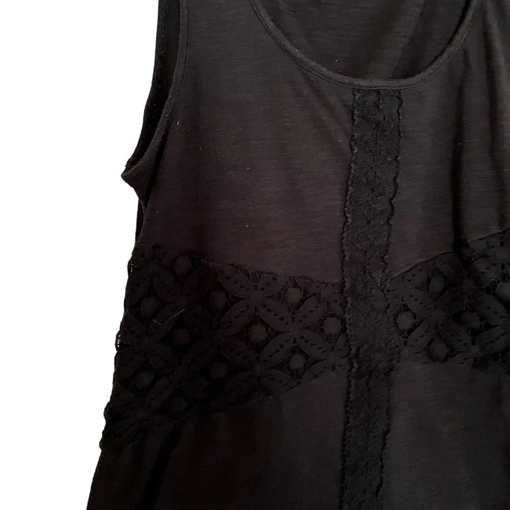 Cable & Gauge cotton lace black summer sleeveless top classic comfortable - Image 2