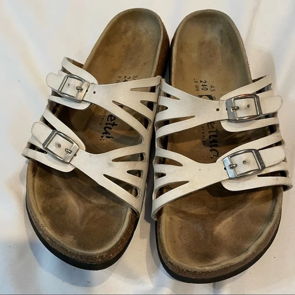 Be Tula By Birkenstock White Double Buckle Comfort Sandals 6 - Image 6