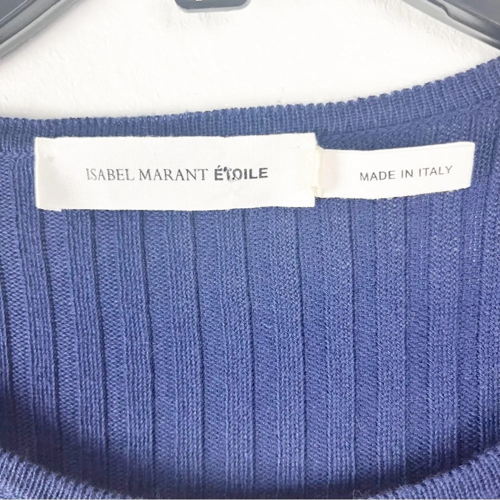 ISABEL MARANT Etoile Made In Italy Striped Colorblock 3/4 Sleeves Sweater - Image 3