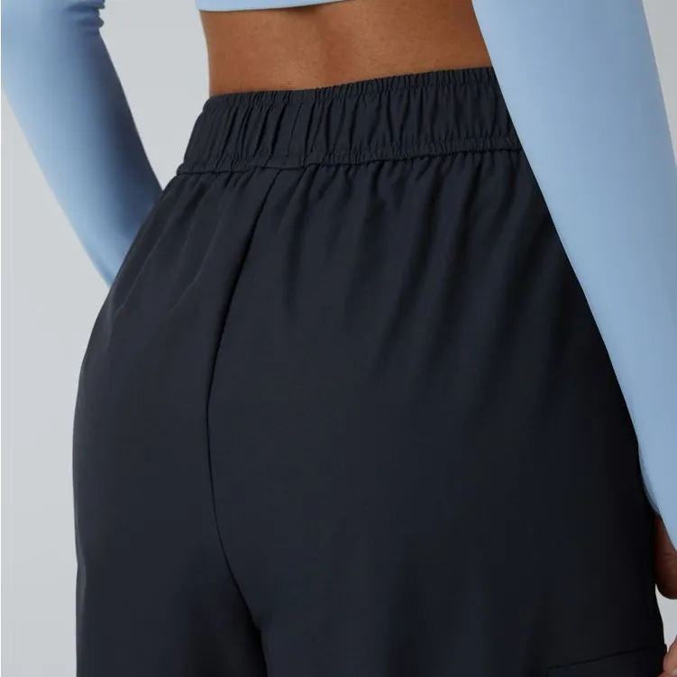 NEW HALARA Women's High Waist Camping Water Repellant Navy Cargo Pants | L - Image 8